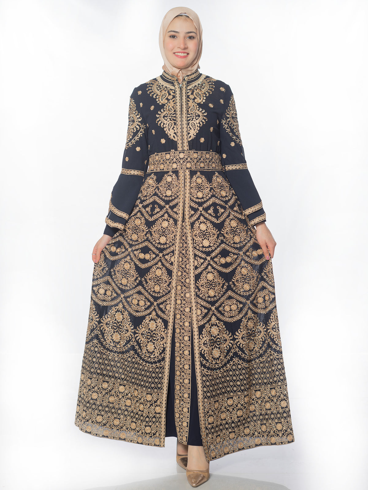 Dahab Kaftan with Gold Embroidery