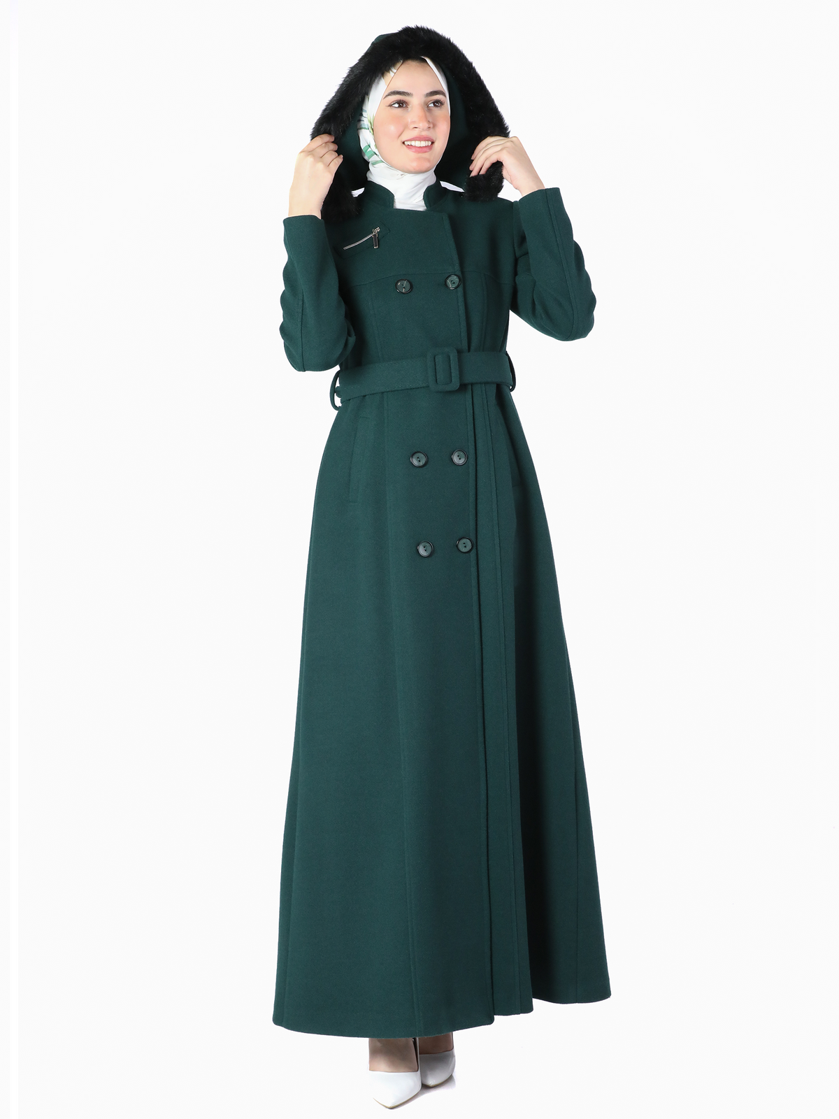 Mayada Jilbab in Honey & Dark Green