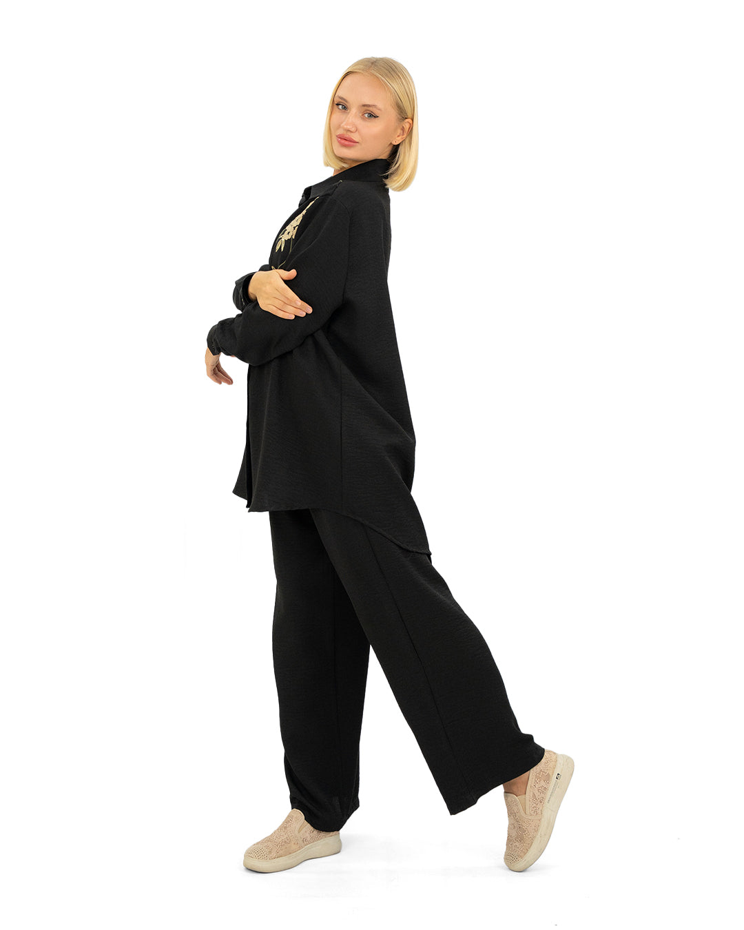 Wurud Embroidered Shirt Two-Piece Set