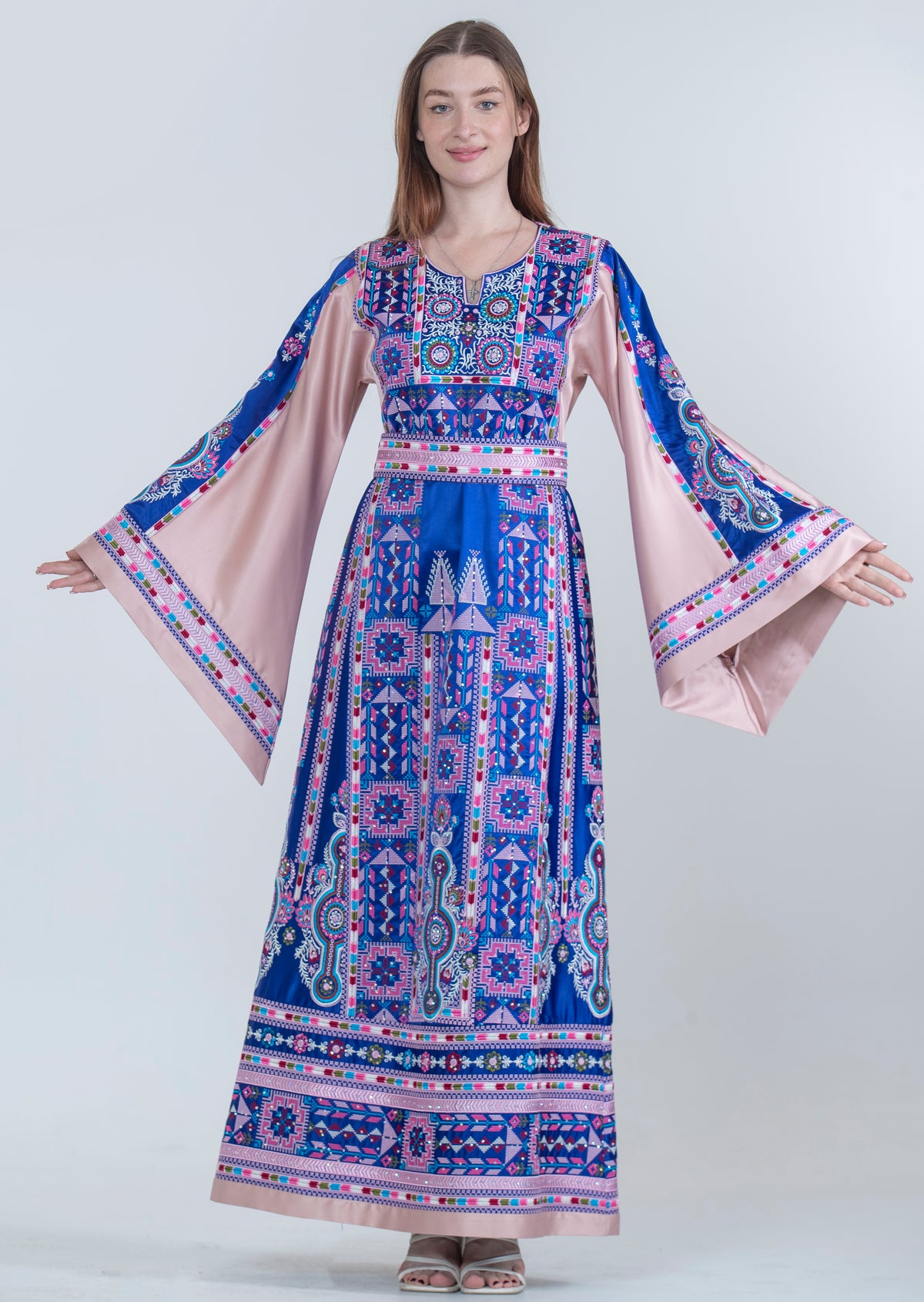 Traditional embroidered women's farah dress