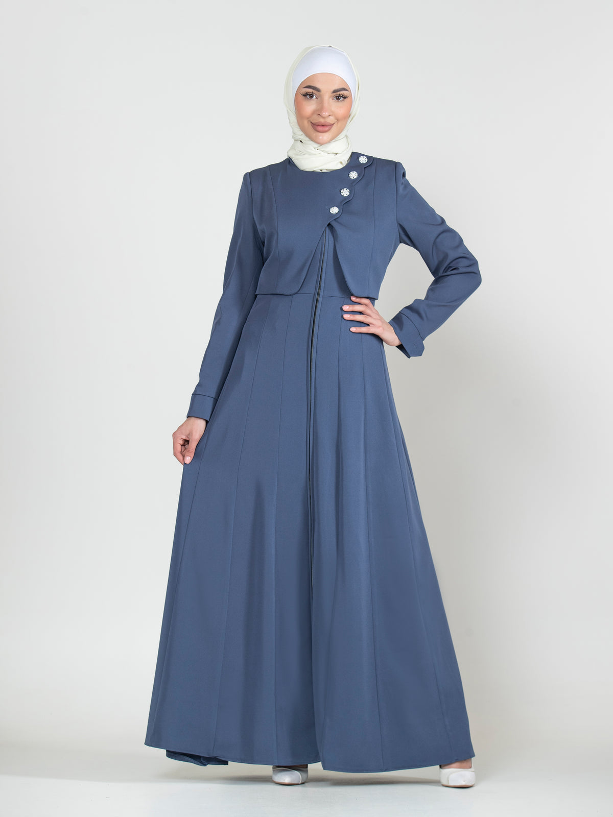 Spring Elegance Button-Front Jilbab