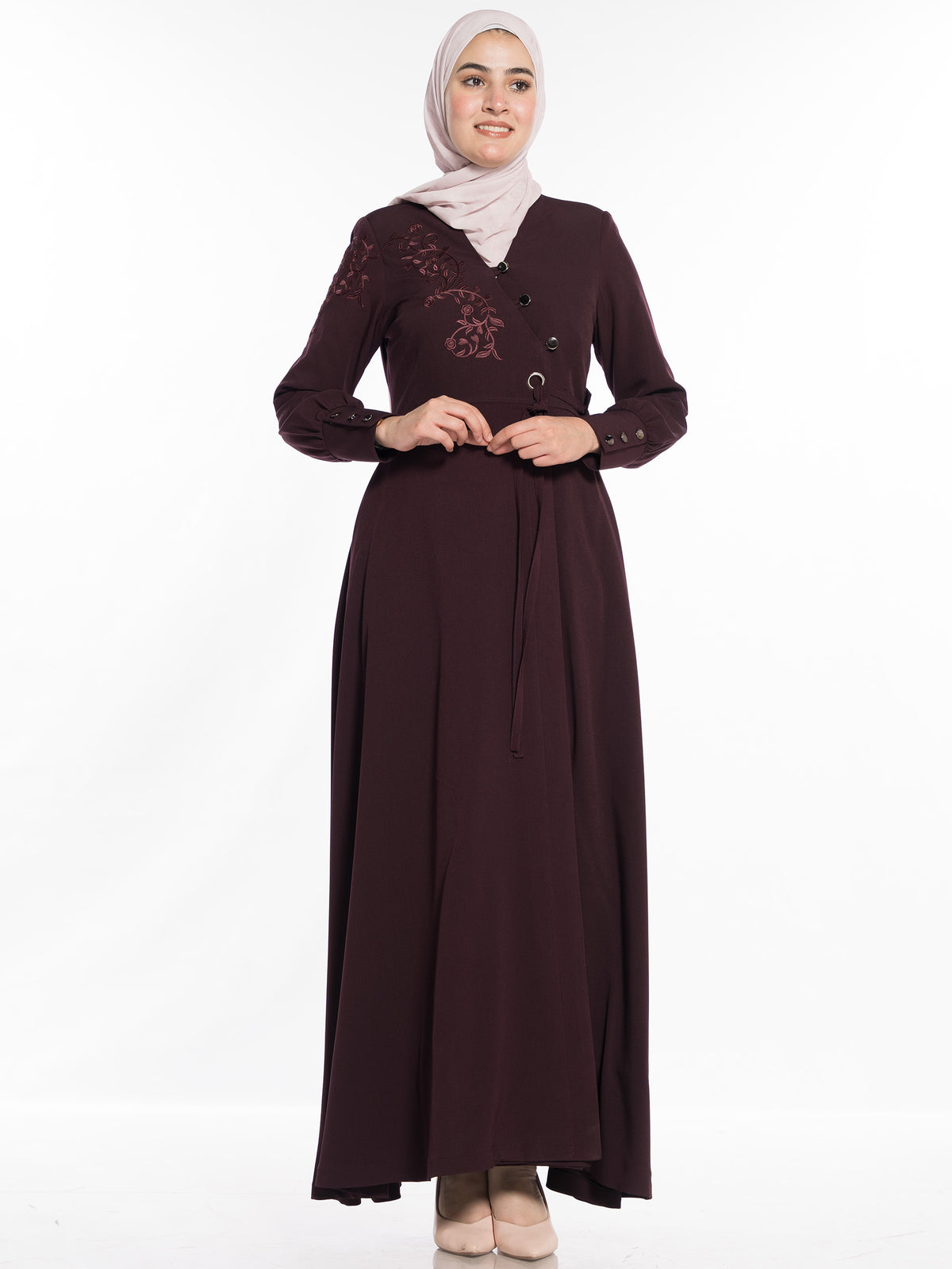 Nadine Chest-Embroidered Jilbab - She Chocolate