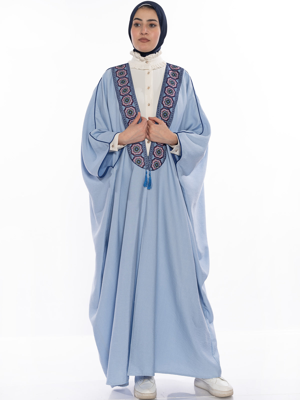 Lulwa Free-Size Embroidered Bisht - She Chocolate