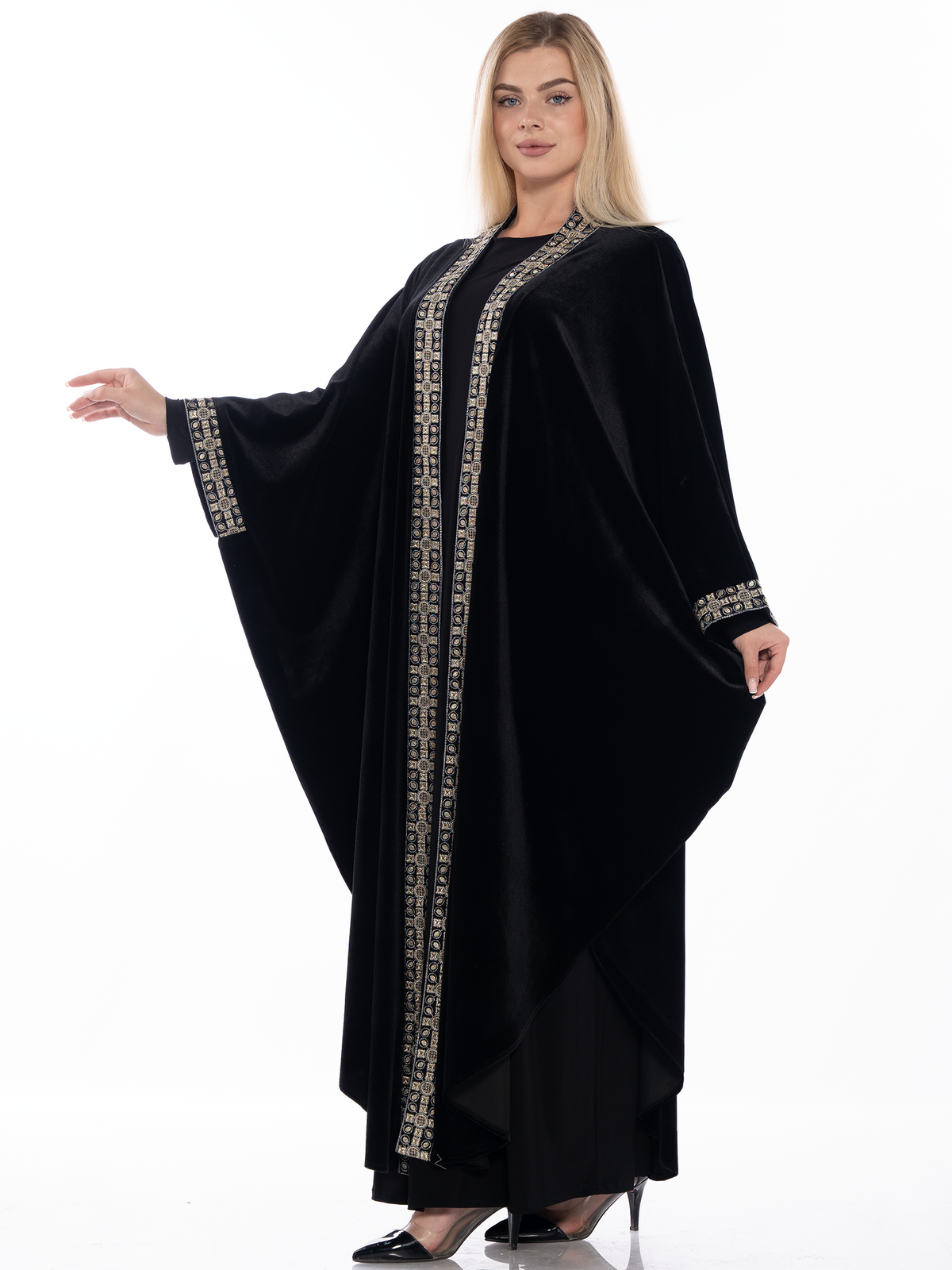 Sadeem Velvet Bisht with Shiny Embroidery