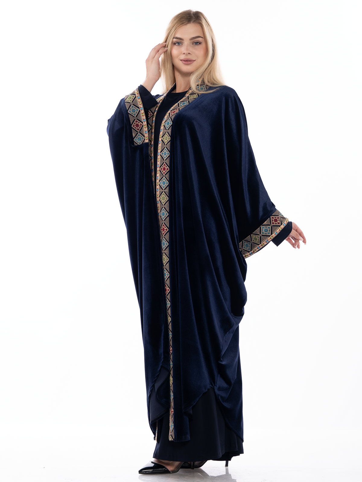 Sadeem Velvet Bisht with Shiny Embroidery
