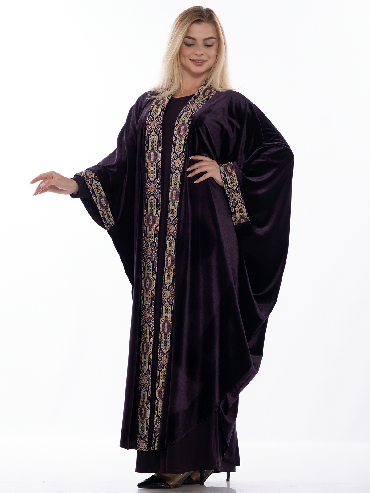 Sadeem Velvet Bisht with Shiny Embroidery