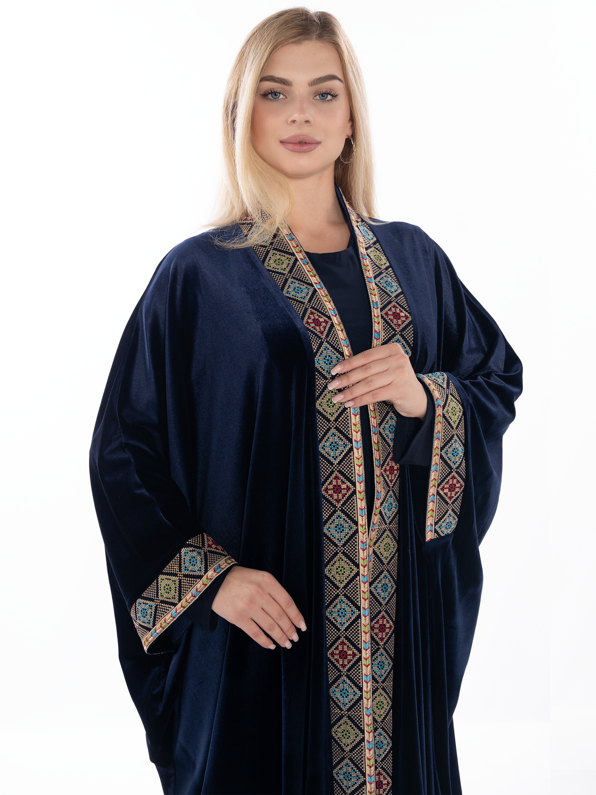 Sadeem Velvet Bisht with Shiny Embroidery