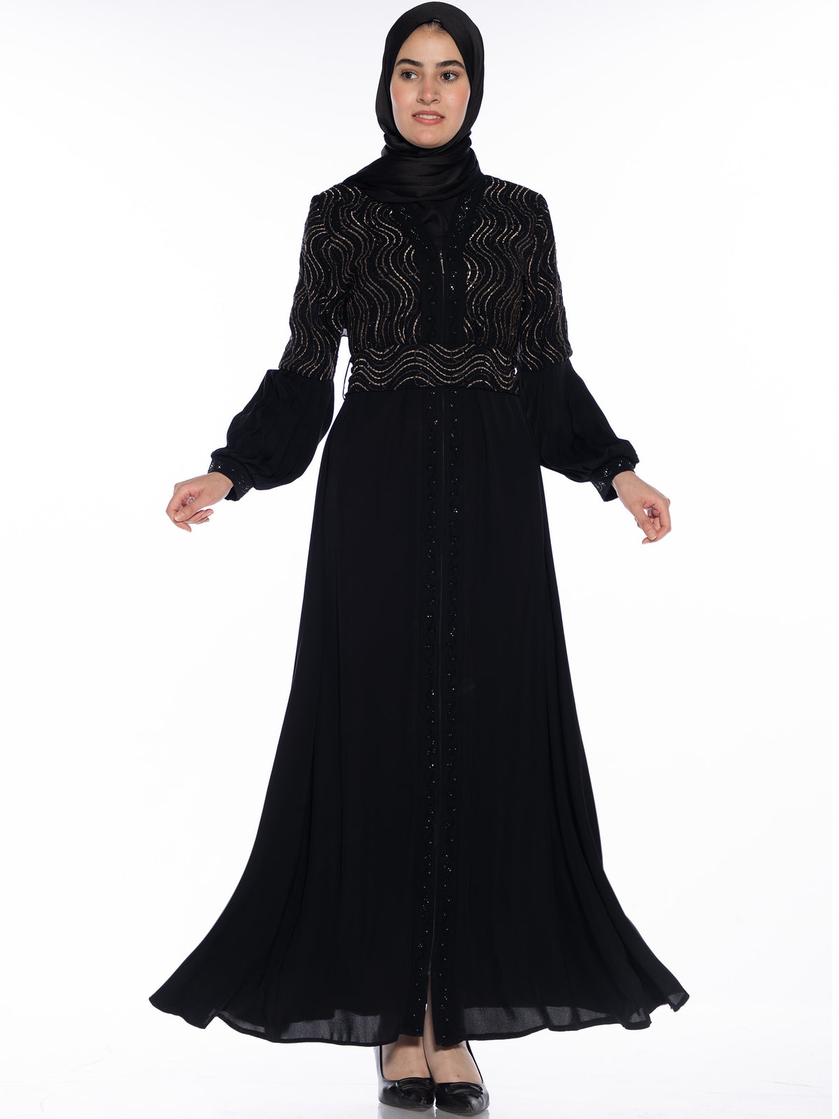 Ruwa Abaya in Black or Black & White