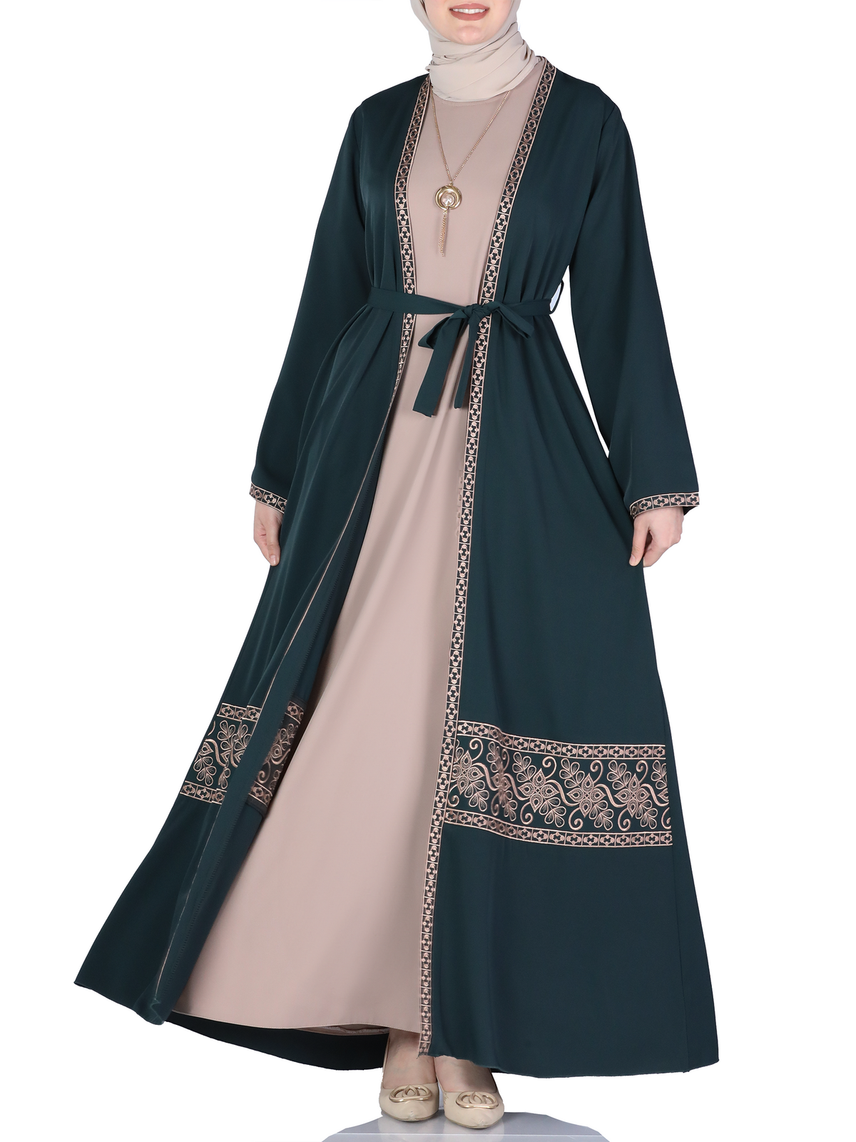 Taghreed Two-Piece Abaya in Deep Tones
