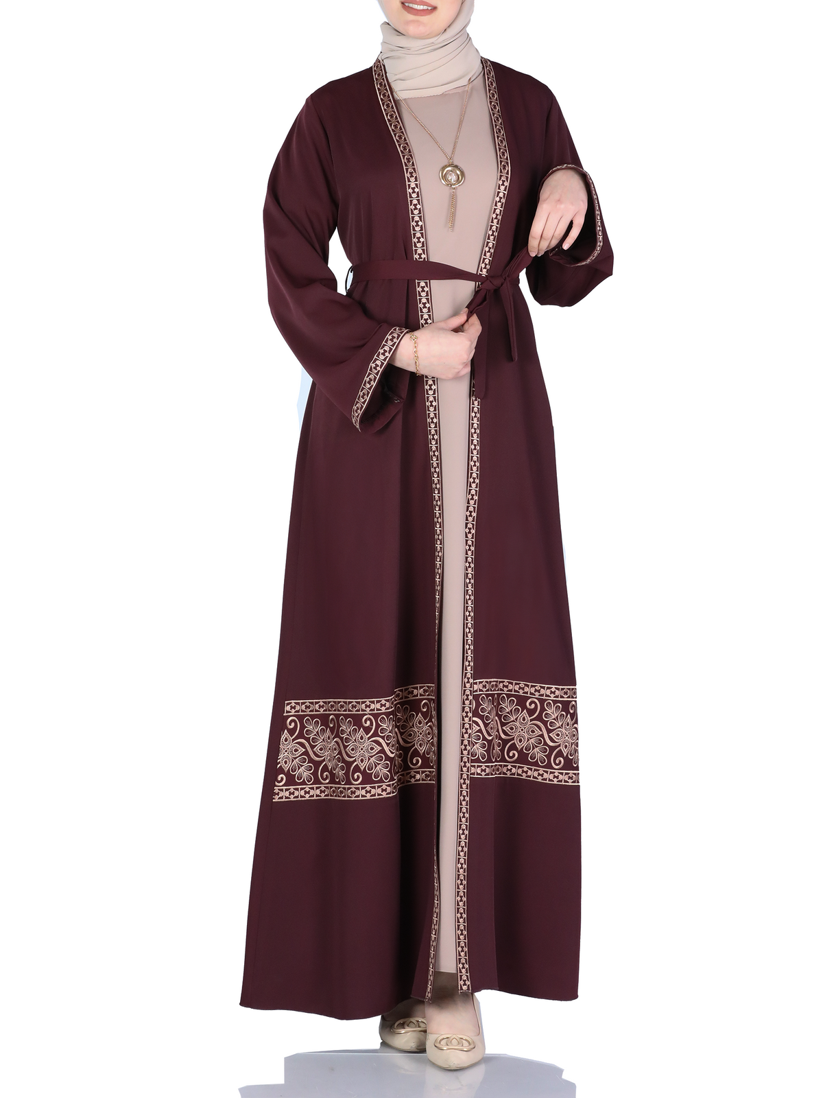 Taghreed Two-Piece Abaya in Deep Tones