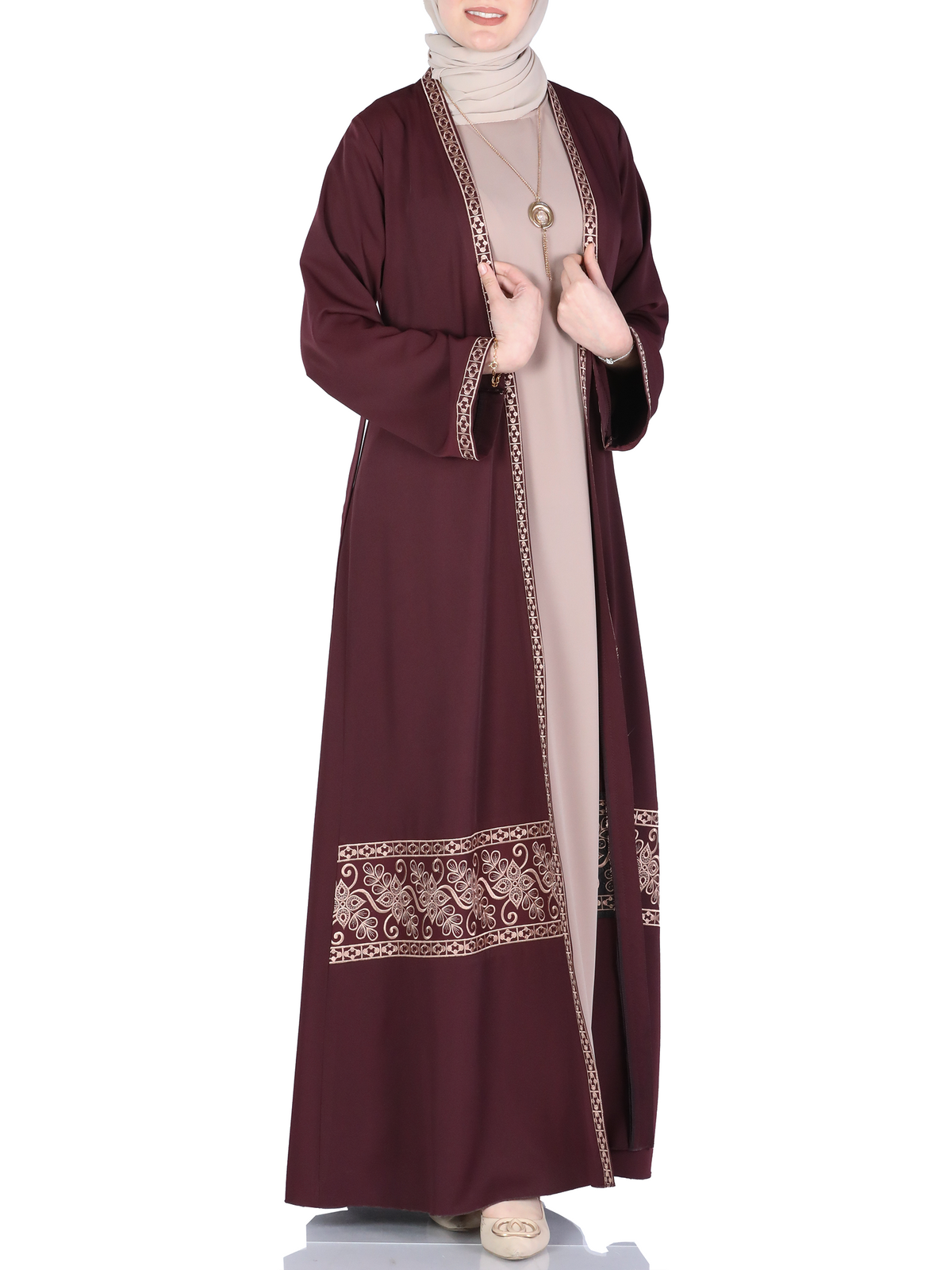 Taghreed Two-Piece Abaya in Deep Tones