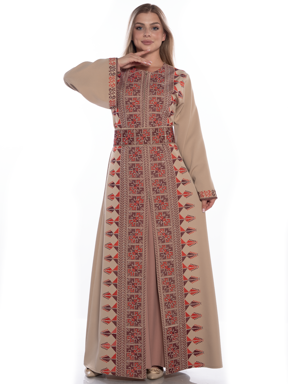Mais Two-Piece Embroidered Bisht - She Chocolate