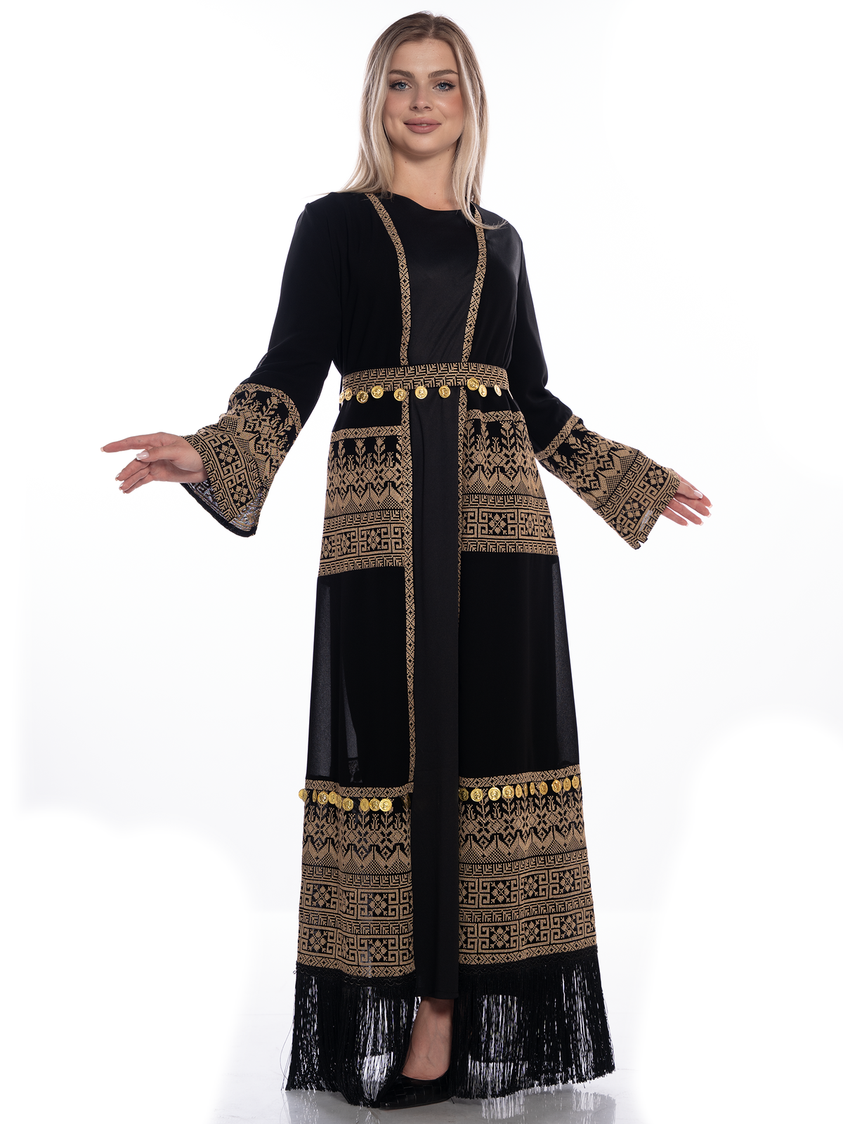 Shahd Full-Length Embroidered Bisht - She Chocolate