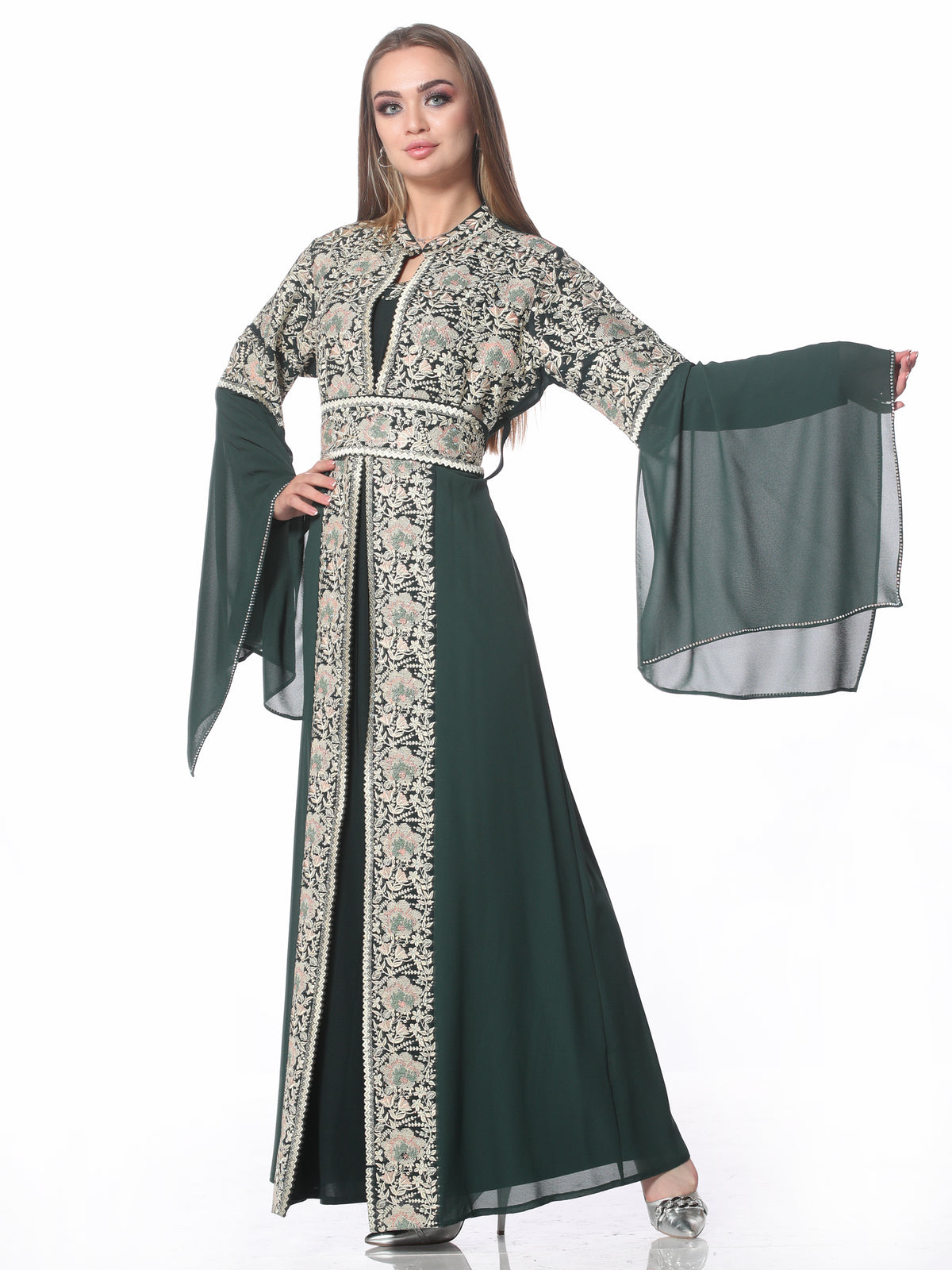 Joumana Two-Piece Embroidered Kaftan
