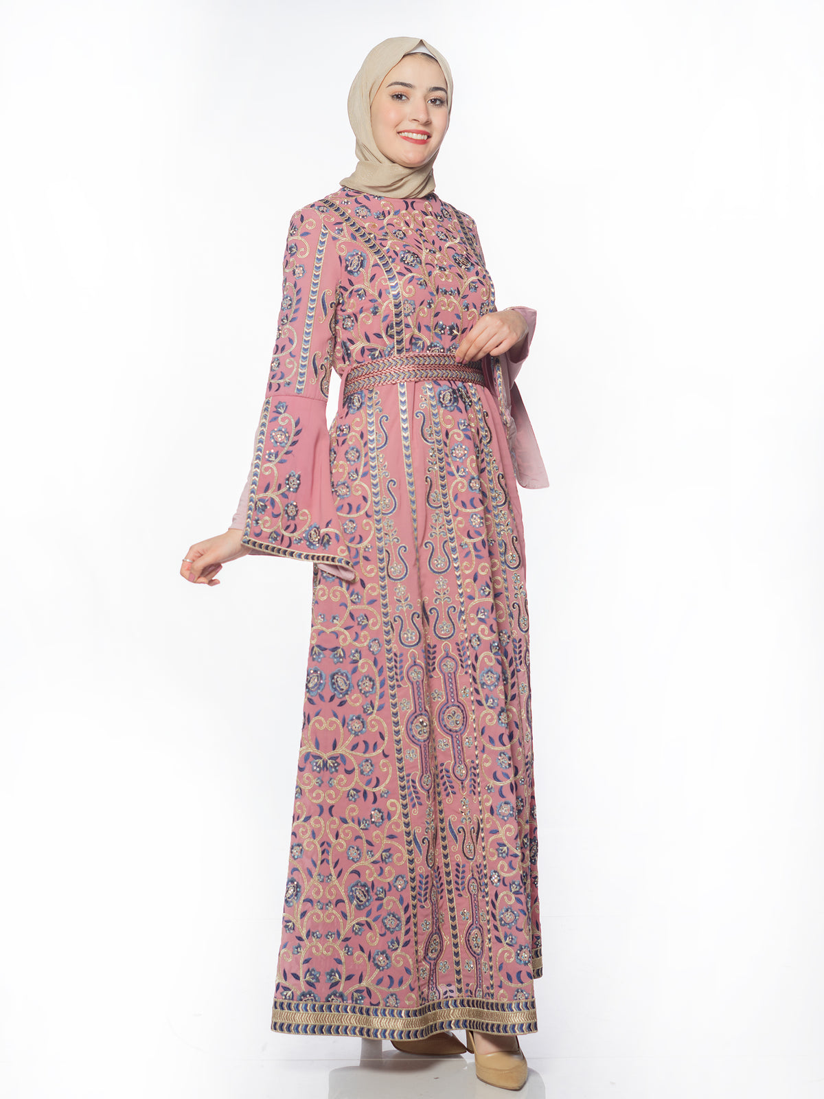 Shaden Two-Piece Kaftan in Two-Tone Colors