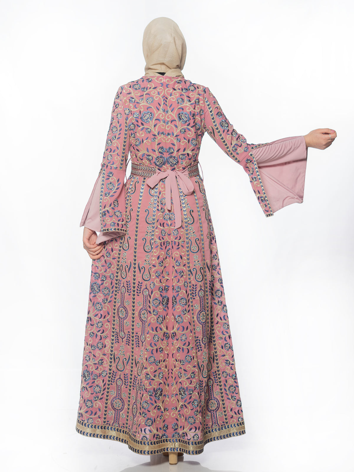 Shaden Two-Piece Kaftan in Two-Tone Colors