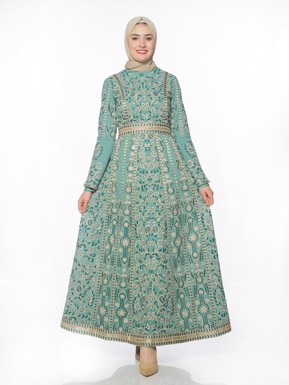 Shaden Two-Piece Kaftan in Two-Tone Colors - She Chocolate