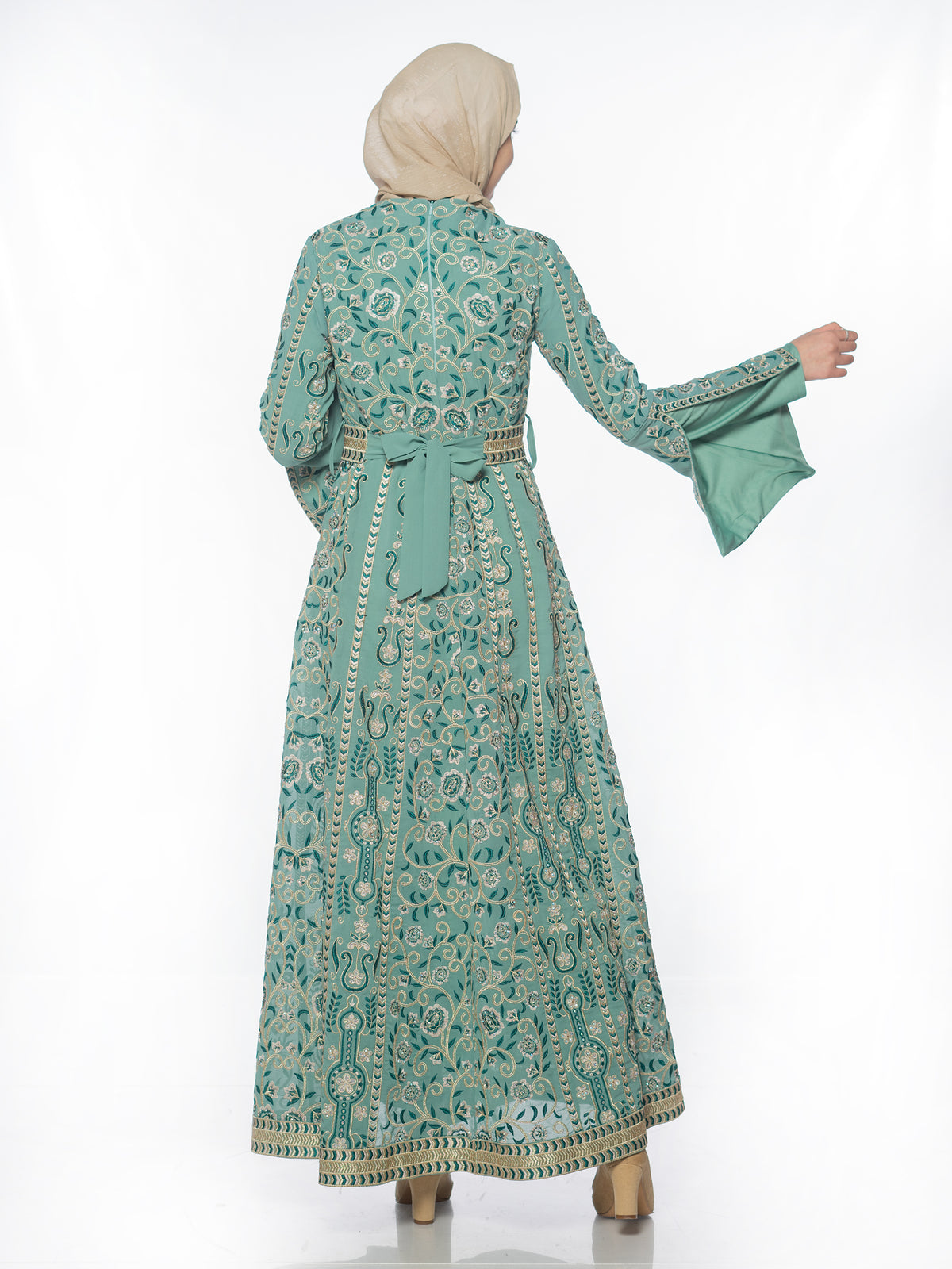 Shaden Two-Piece Kaftan in Two-Tone Colors