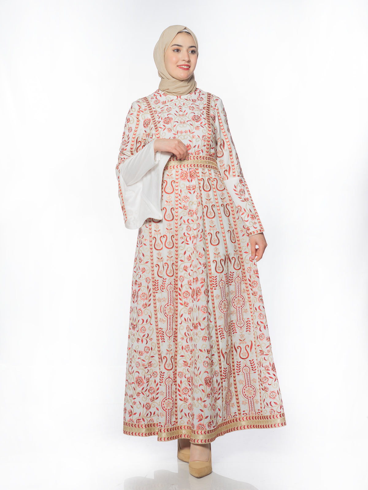 Shaden Two-Piece Kaftan in Two-Tone Colors