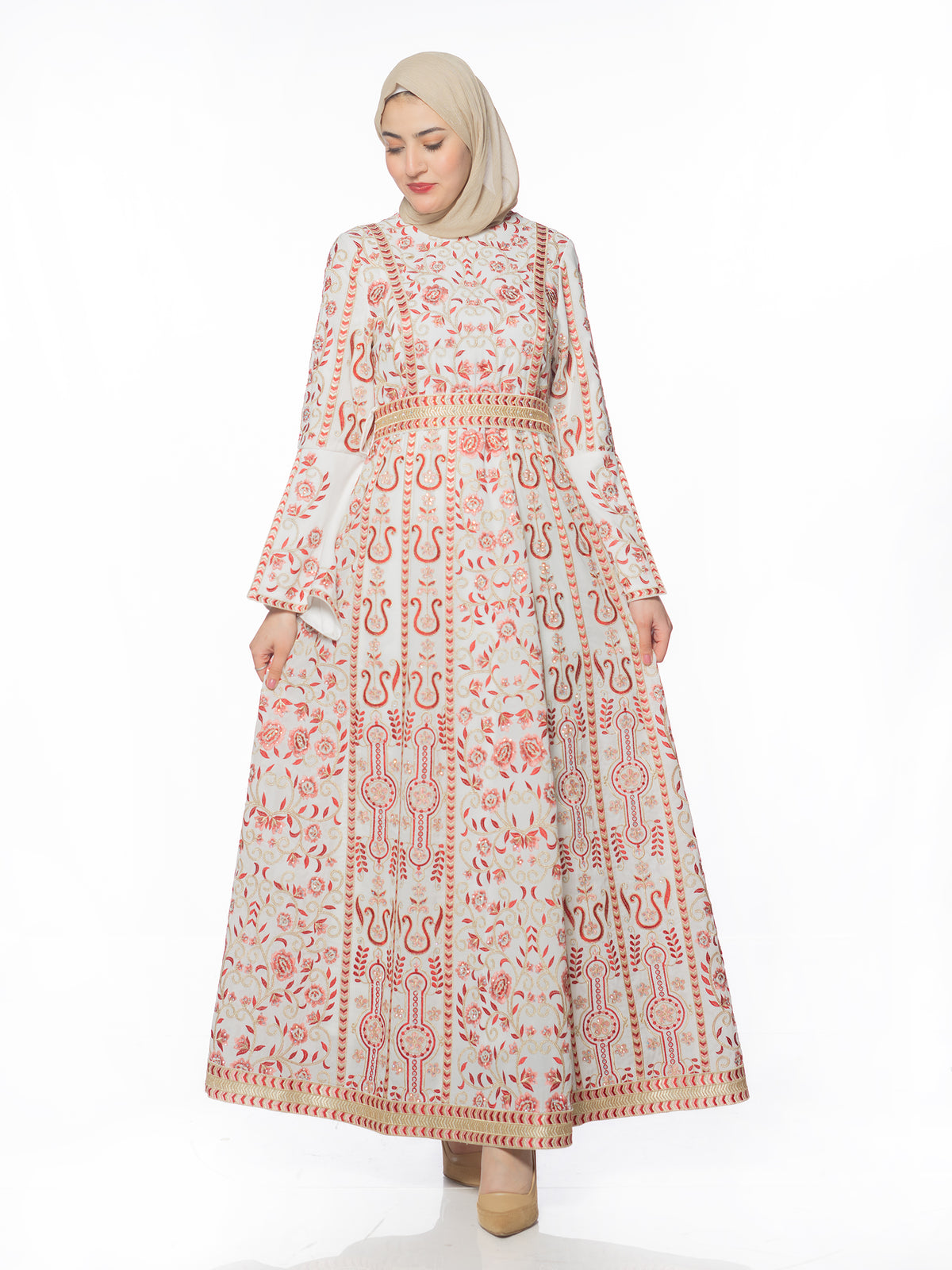 Shaden Two-Piece Kaftan in Two-Tone Colors