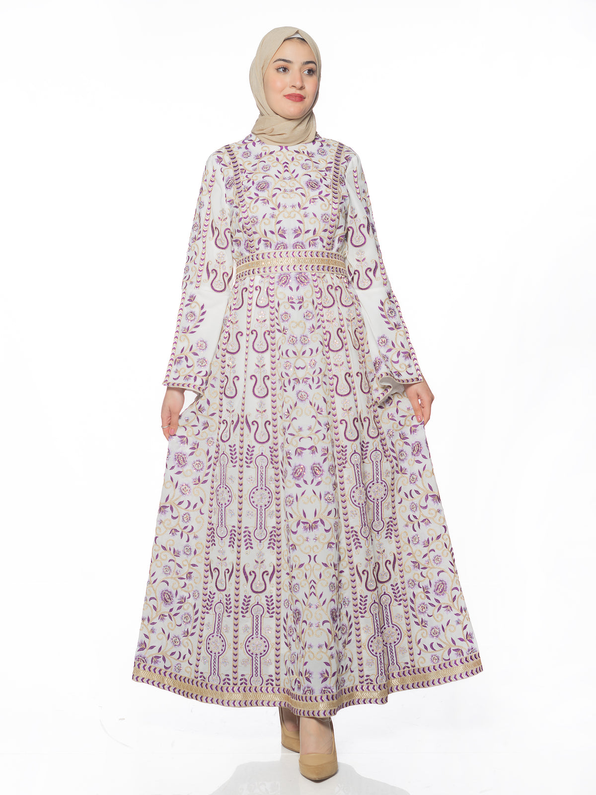 Shaden Two-Piece Kaftan in Two-Tone Colors