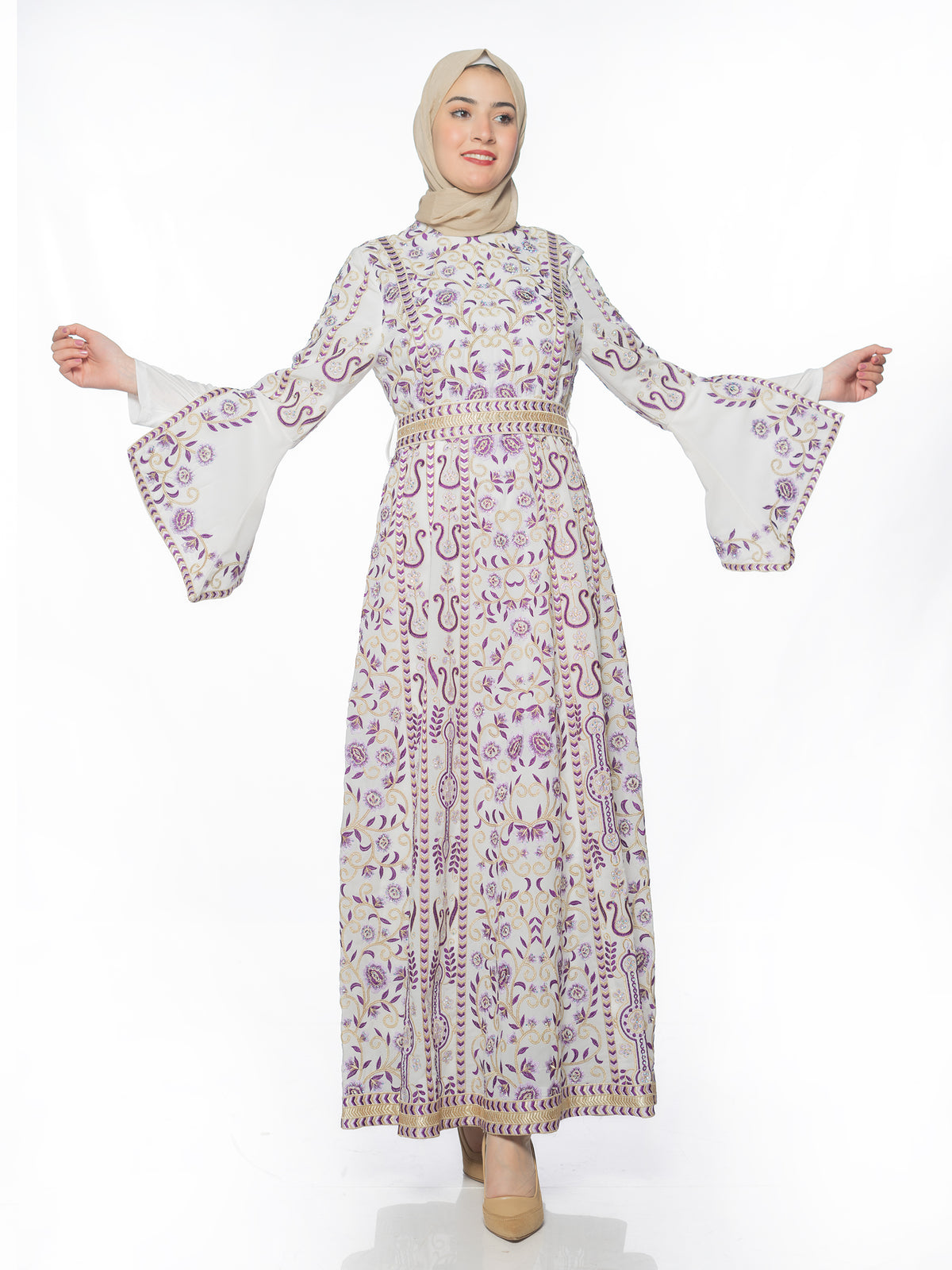 Shaden Two-Piece Kaftan in Two-Tone Colors