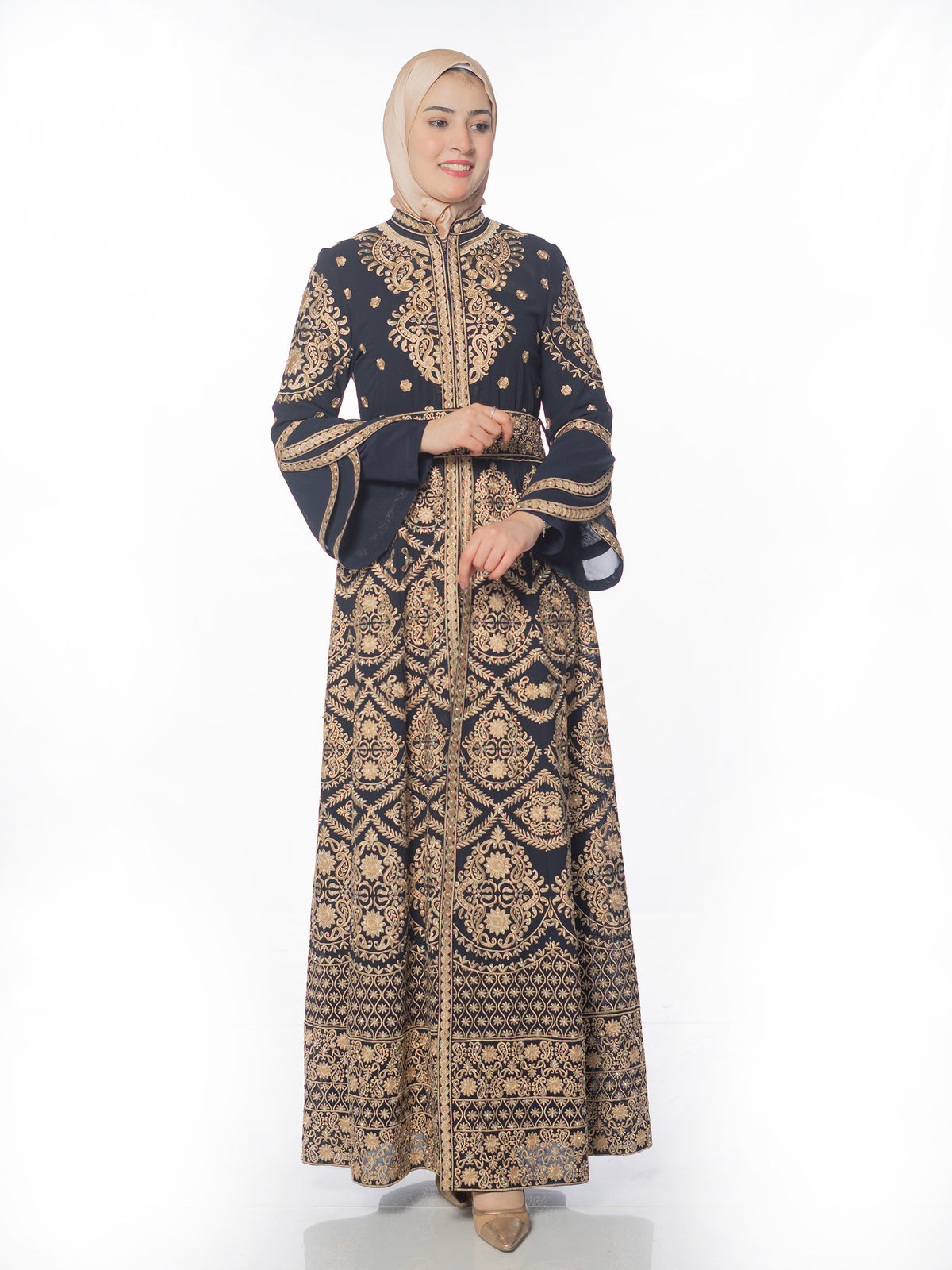 Dahab Kaftan with Gold Embroidery