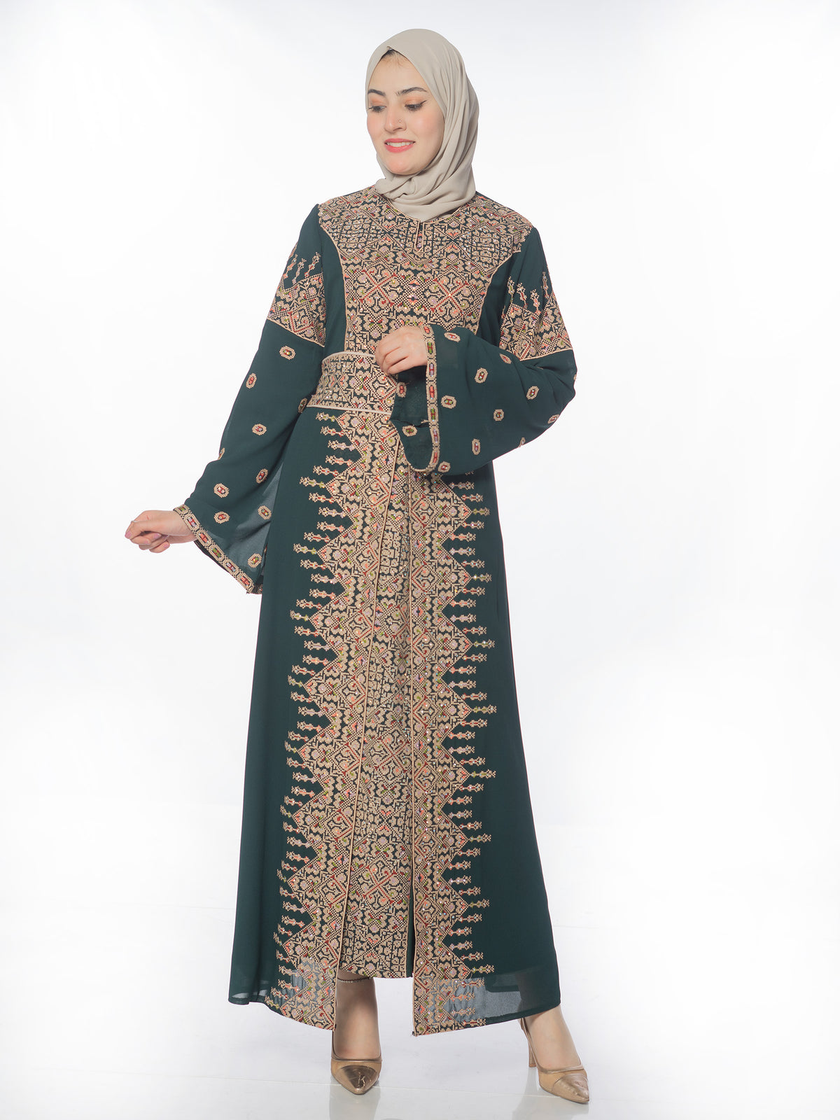 Sahar Embroidered Kaftan in Sizes 38–52