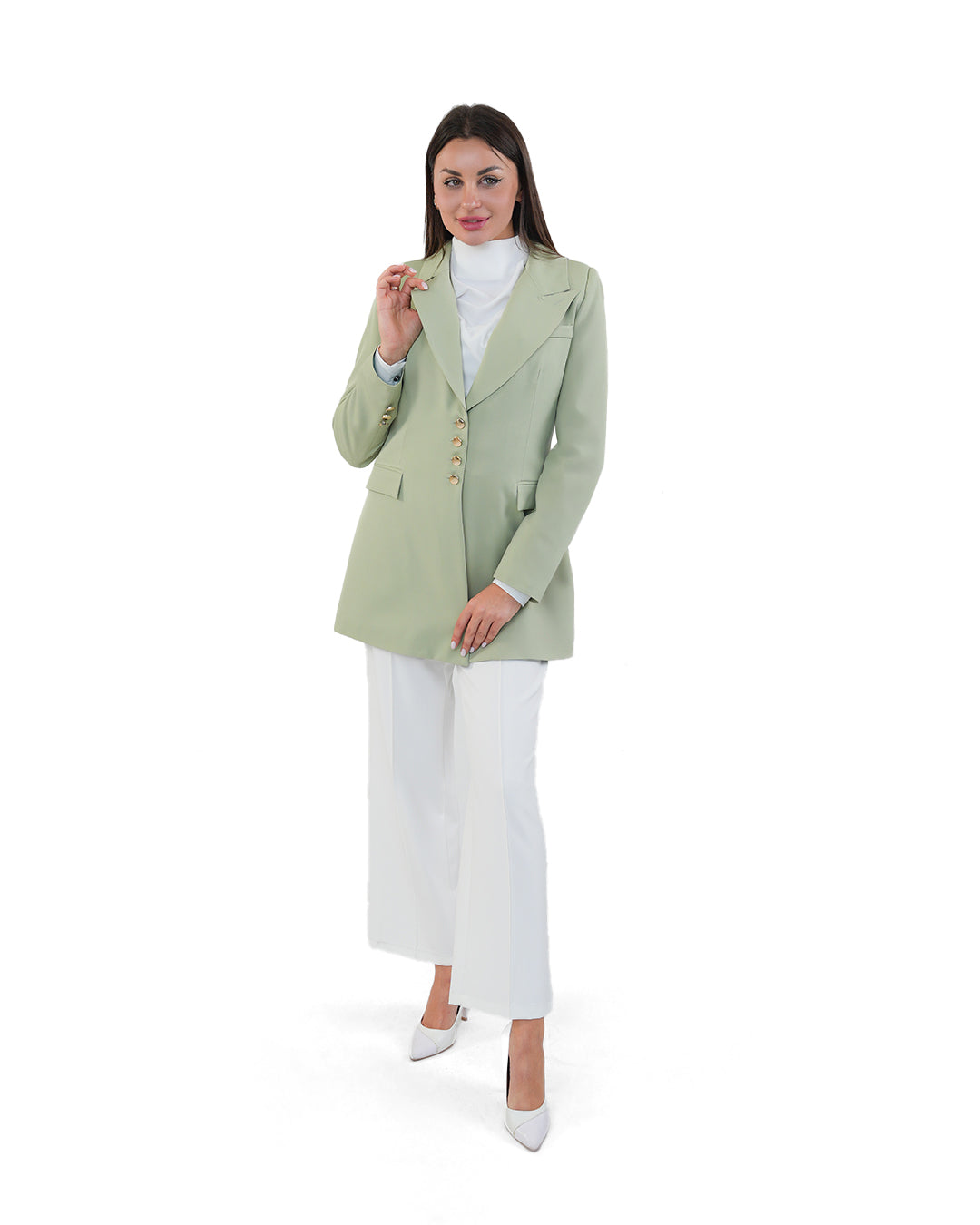 Three-Button Blazer with Unique Cut