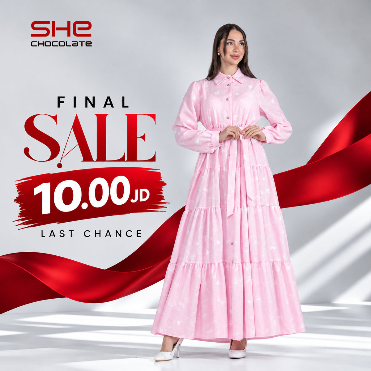 Tiered Printed Shirt Maxi Dress - Pink