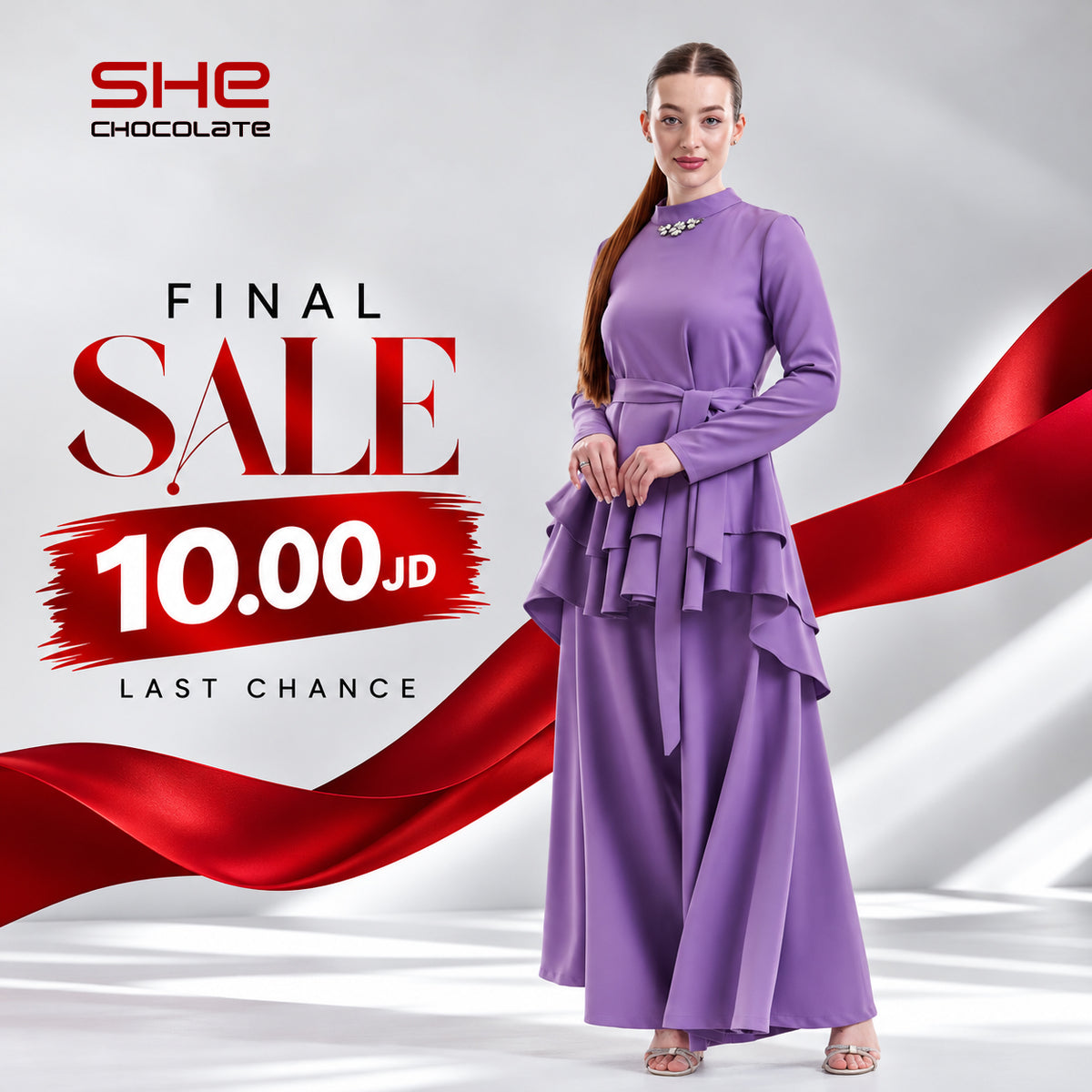 Ruffle Peplum Top & Wide-Leg Pants Set - Purple