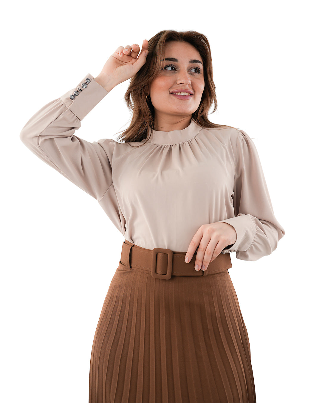 Basic Short Blouse, Sizes 38–52 - She Chocolate