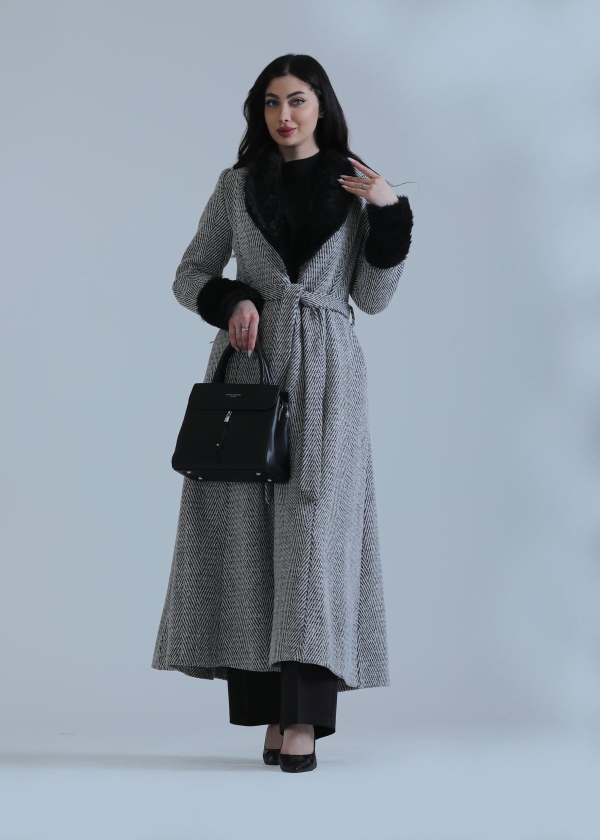 Mona Fur Jacket & Shirt Set