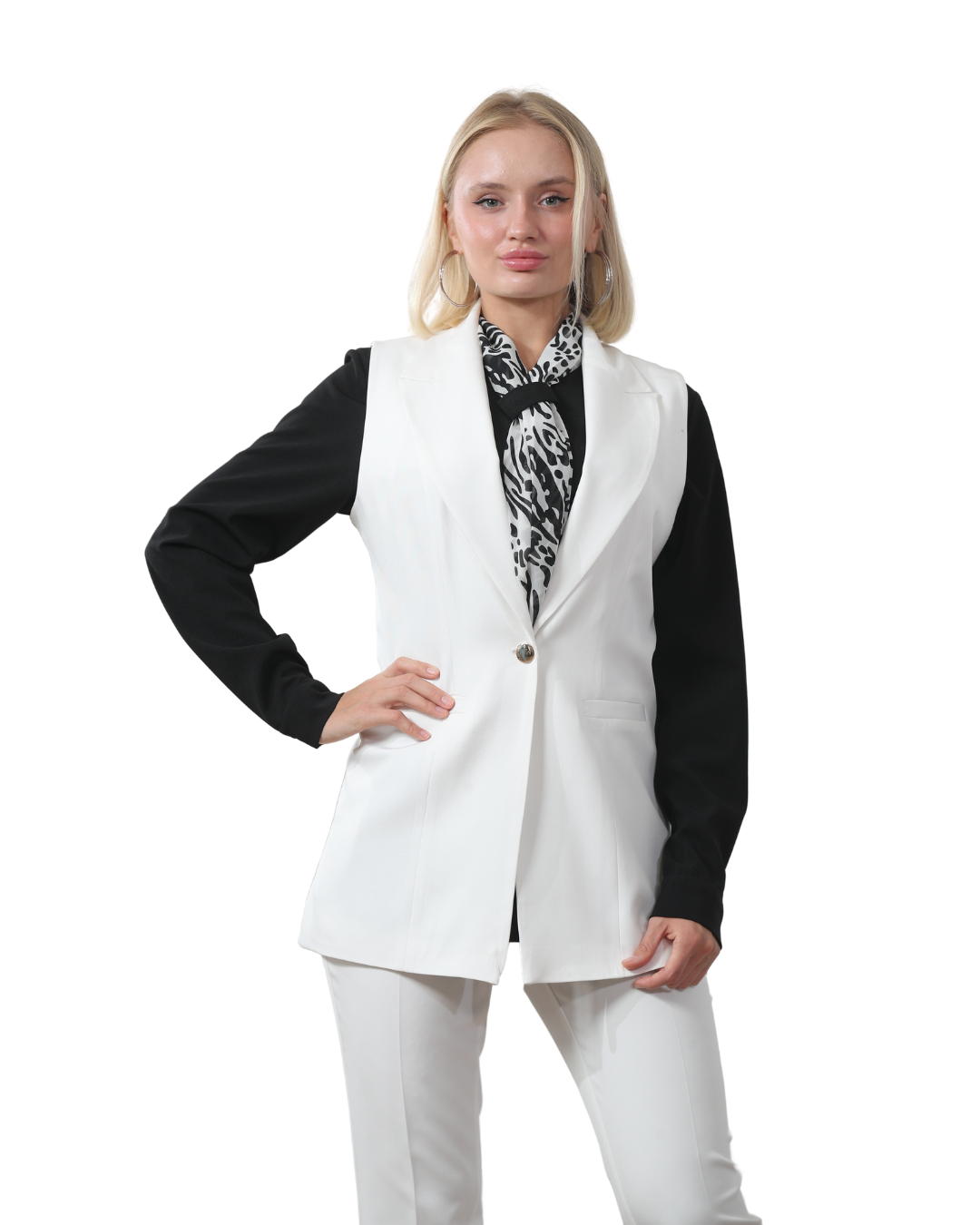 Batoul Shirt & Vest Set, Sizes 38–54 - She Chocolate