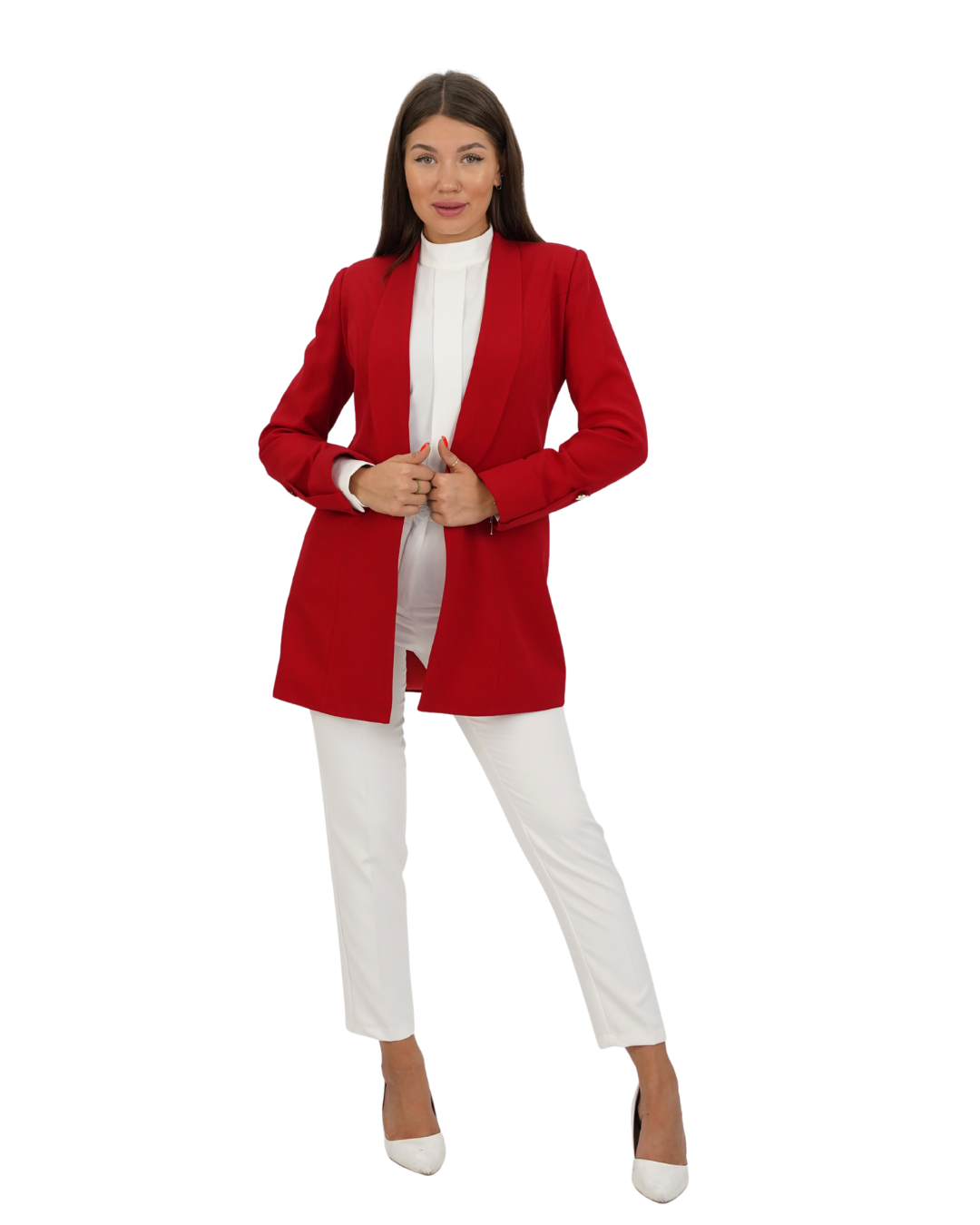 Blazer with Sleeve Button, Sizes 38–52