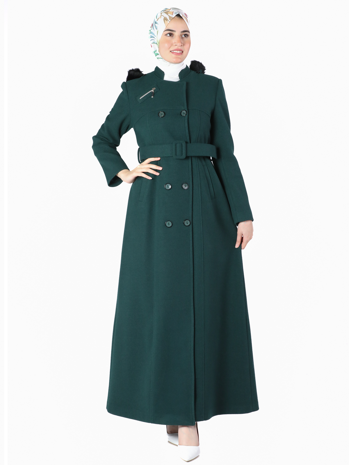 Mayada Jilbab in Honey & Dark Green
