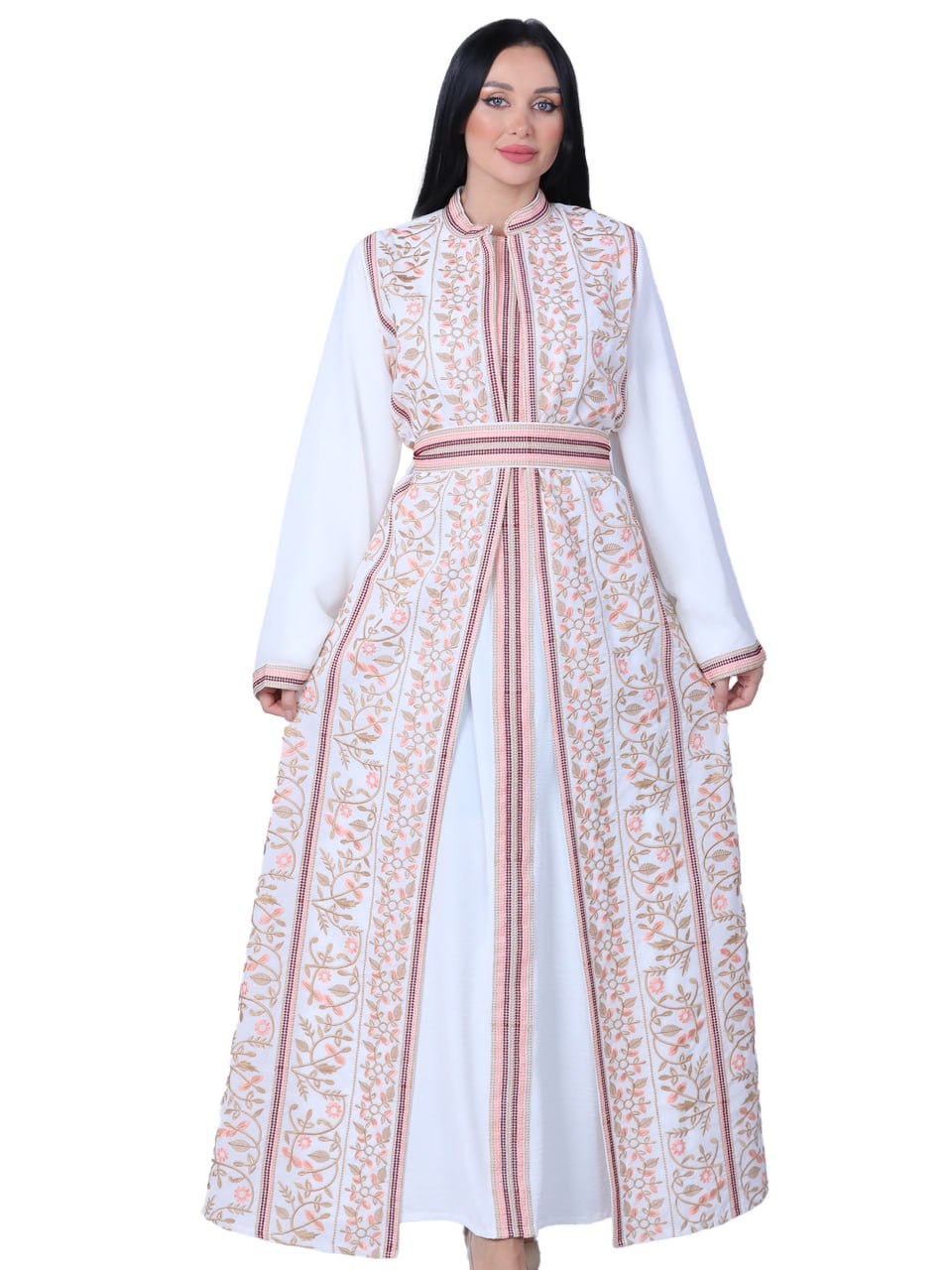 Ghala Embroidered Bisht in Extended Sizes - She Chocolate