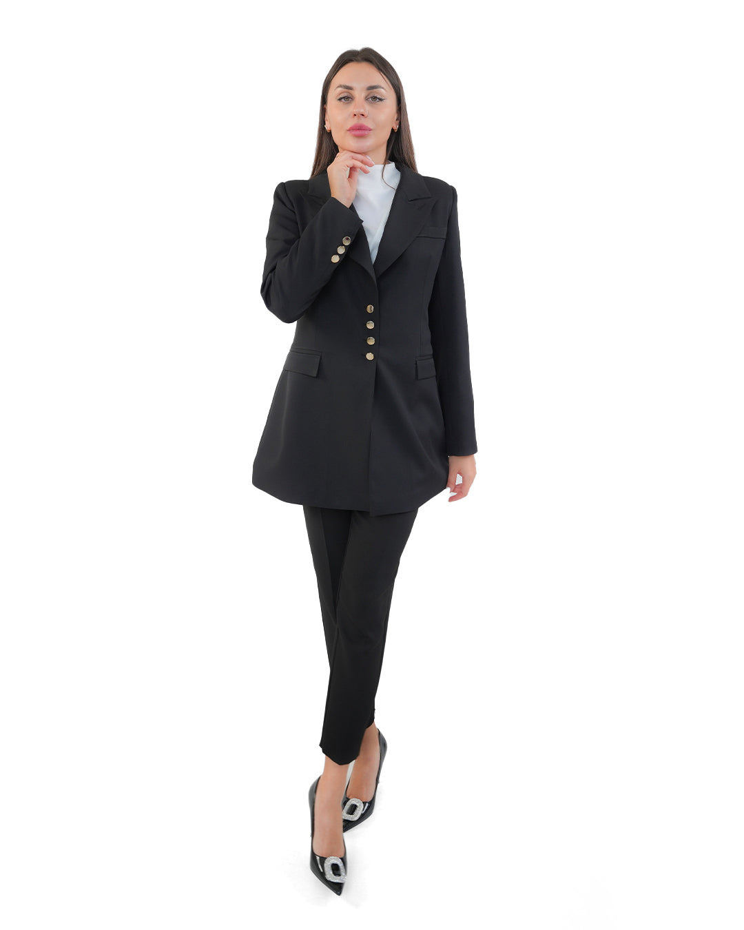 Three-Button Blazer with Unique Cut