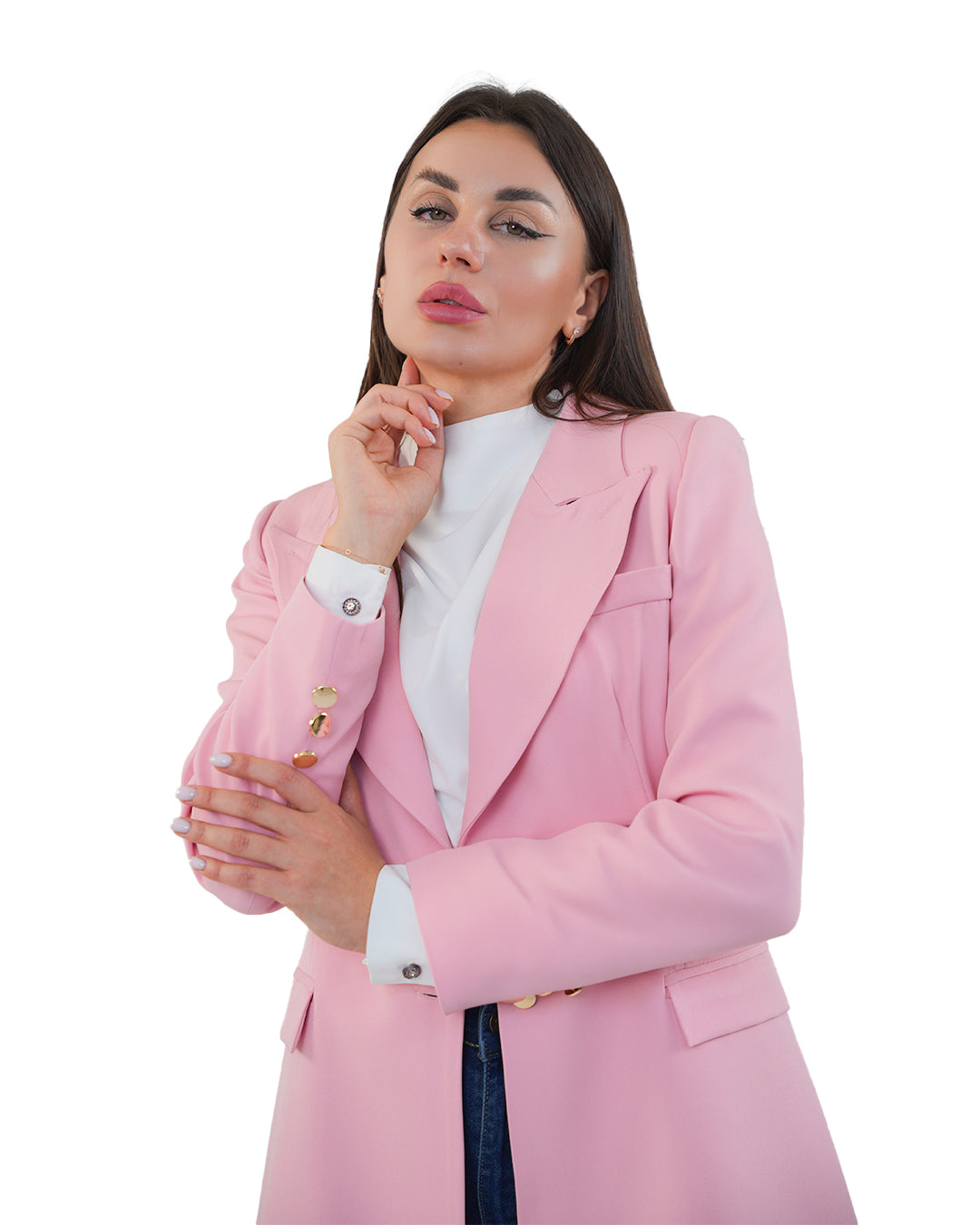 Three-Button Blazer with Unique Cut