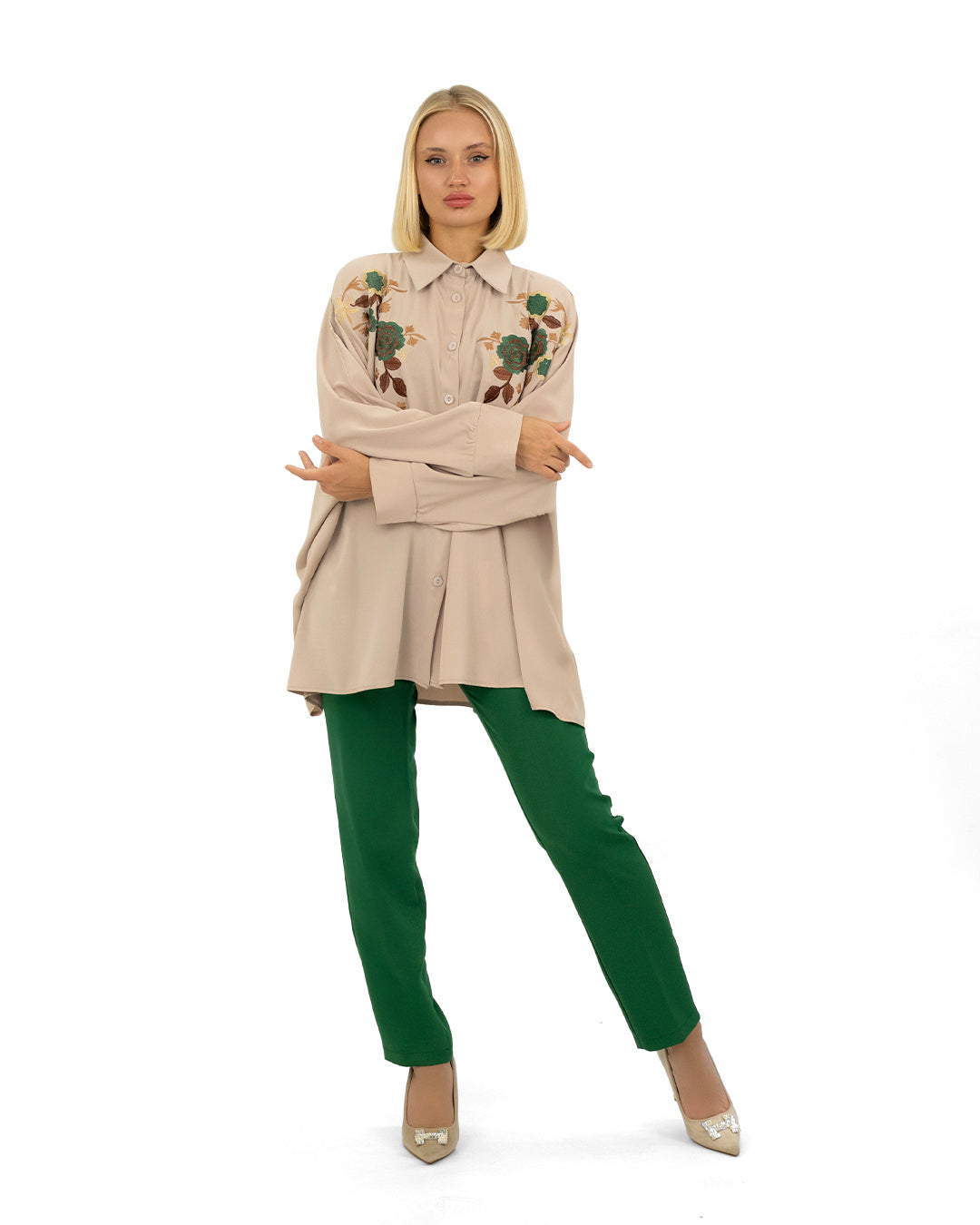 Anwar Embroidered Shirt Set in 6 Colors - She Chocolate