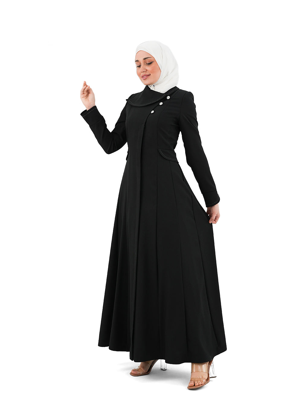 Rawda Everyday Button-Front Jilbab - She Chocolate