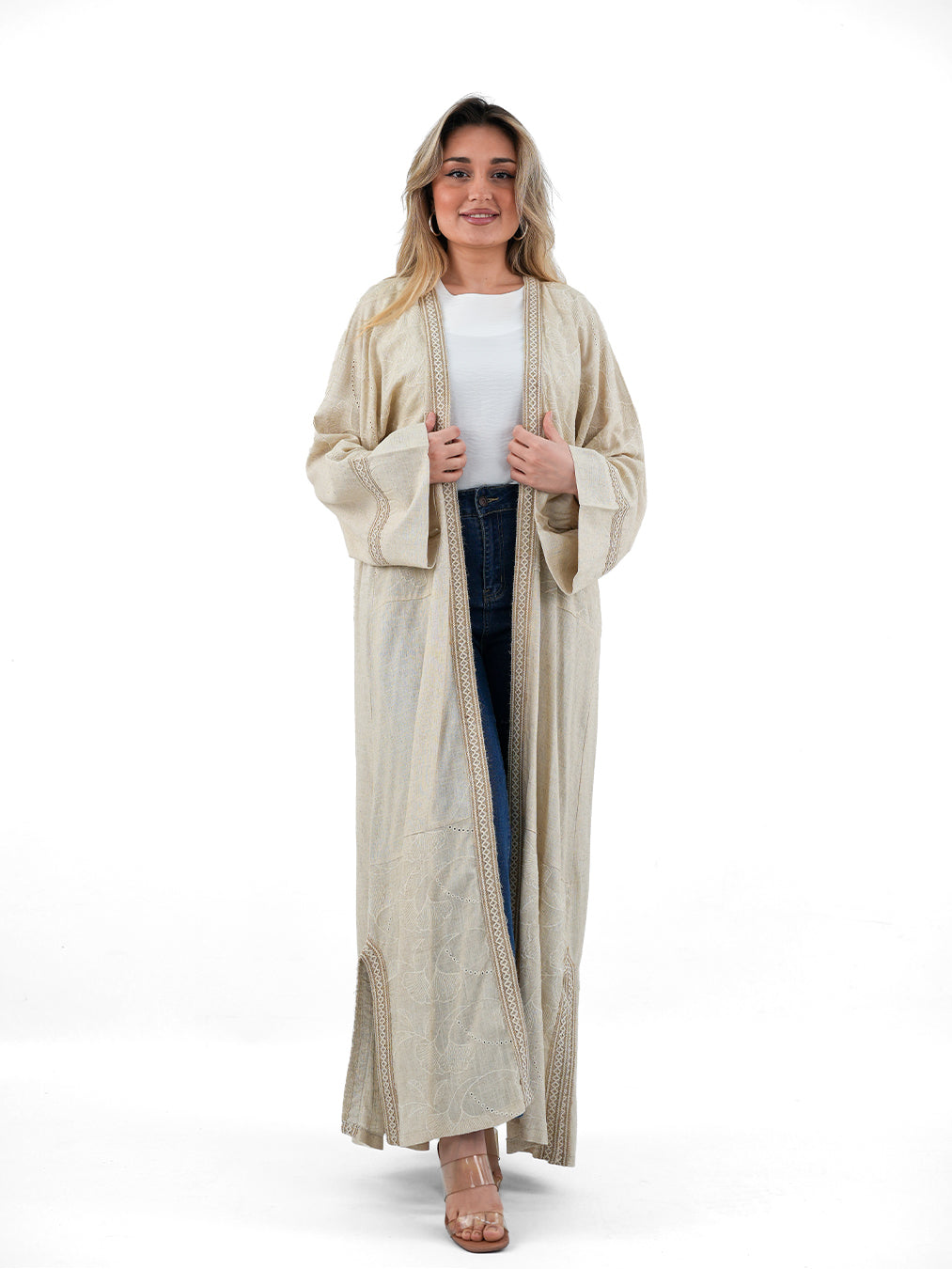 Ramadan Soft Bisht in Beige Tones - She Chocolate