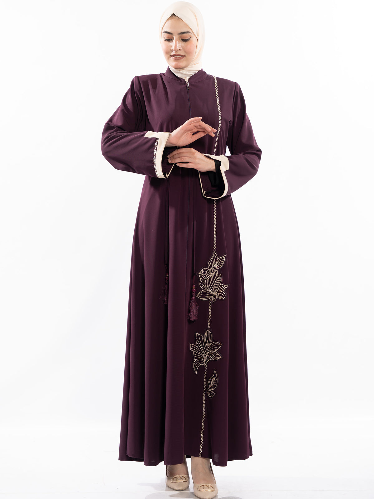 Kinda Abaya in Maroon & Burgundy