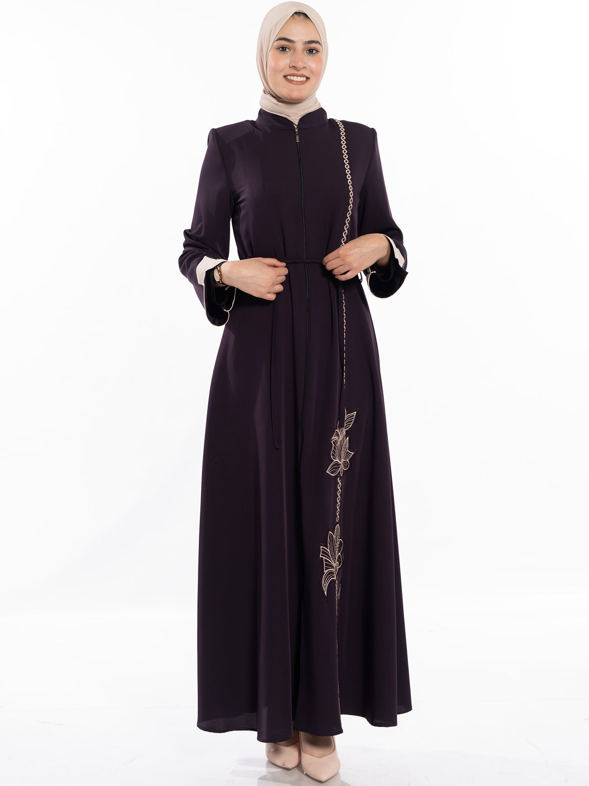 Kinda Abaya in Maroon & Burgundy