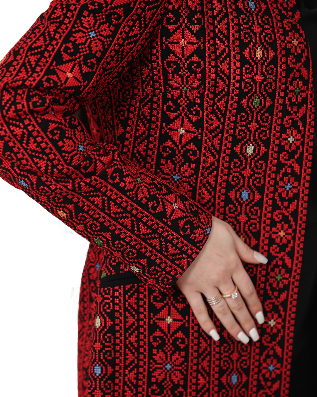 Two-Tone Embroidered Jacket, Sizes 40–50