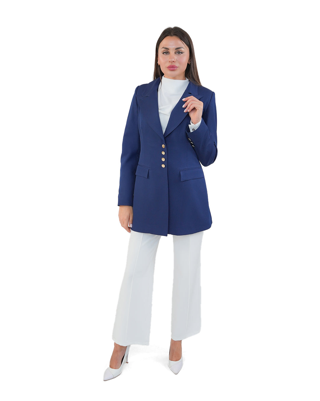 Three-Button Blazer with Unique Cut