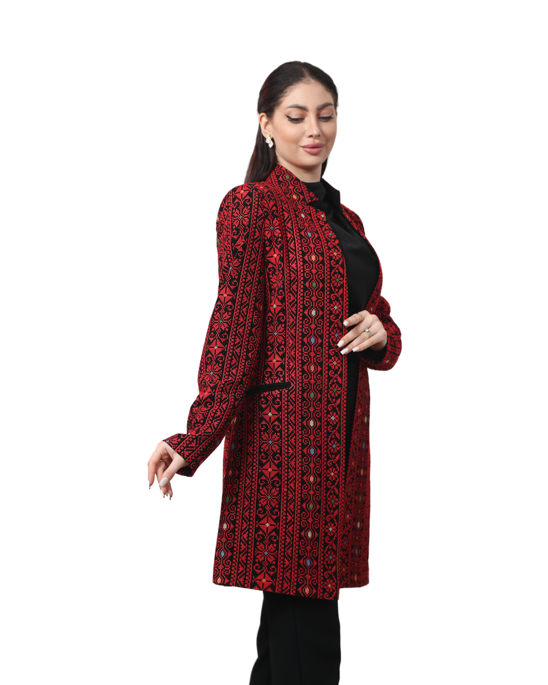 Two-Tone Embroidered Jacket, Sizes 40–50