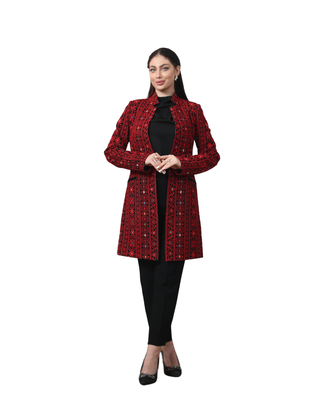 Two-Tone Embroidered Jacket, Sizes 40–50