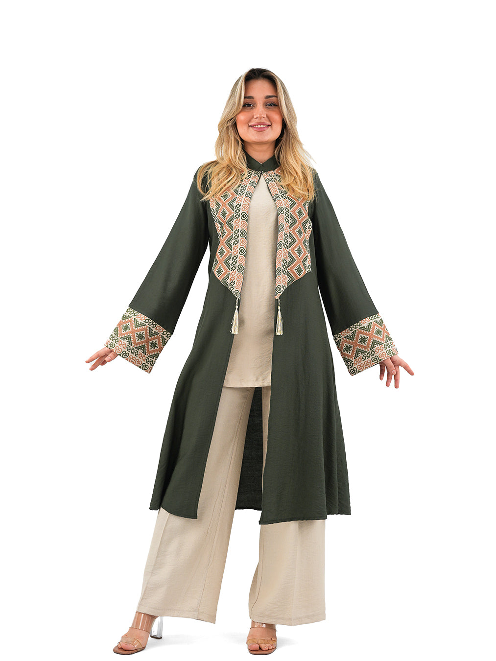 Maya Three-Piece Bisht - She Chocolate