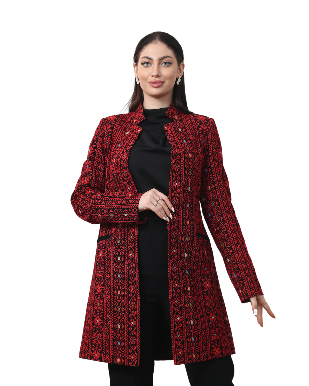 Two-Tone Embroidered Jacket, Sizes 40–50 - She Chocolate